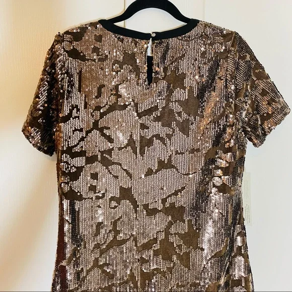 Anthropologie Sequin Mini Dress in Bronze - Picture 9 of 14